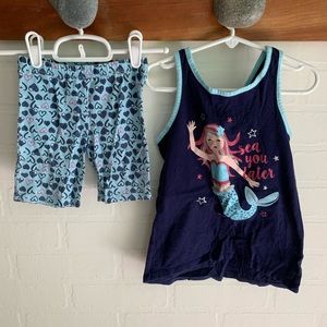 Matching Mermaid tank top and capri set